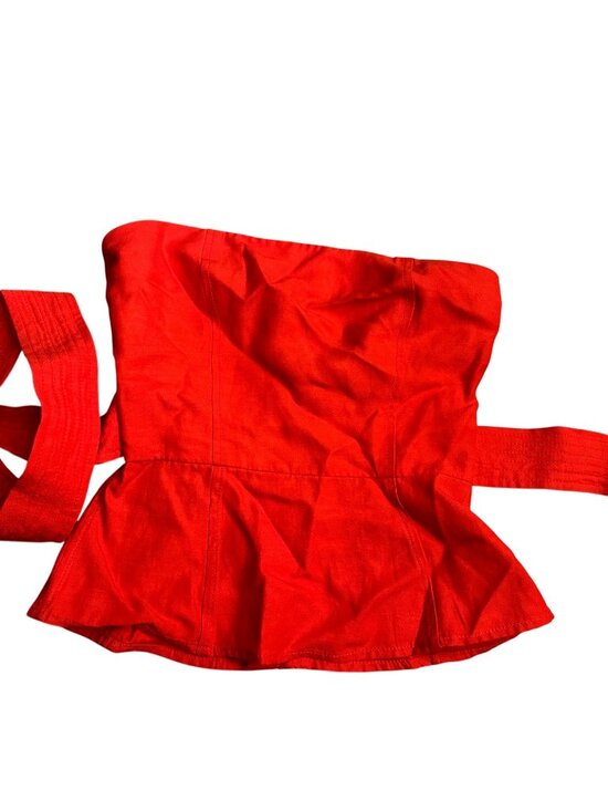 Le Fou Wilfred Red Strapless Bustier Top - Picture 1 of 7